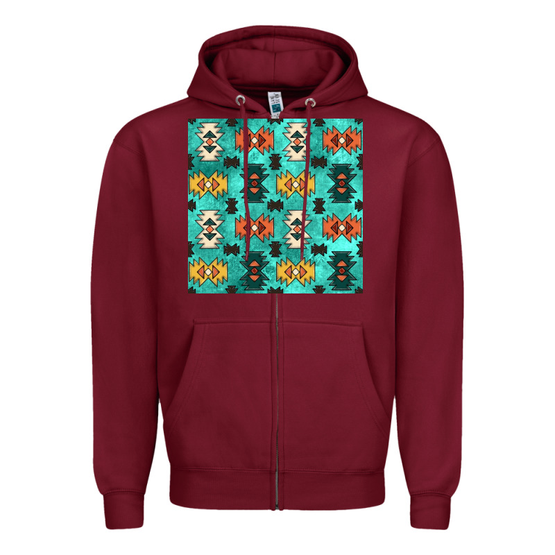 Native American Aztec Seamless Pattern 3 Zipper Hoodie by BundleAndBundleShop | Teevron