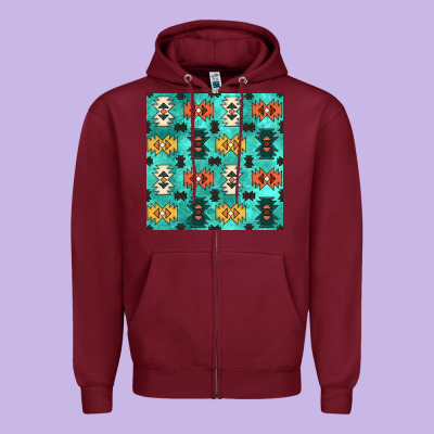 Native American Aztec Seamless Pattern 3 Zipper Hoodie Designed By Bundleandbundleshop