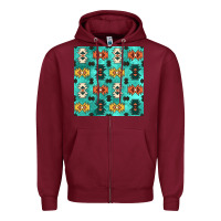 Burgundy native american aztec seamless pattern 3 Zipper Hoodie - BundleAndBundleShop
