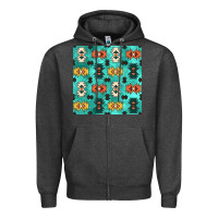 Charcoal Heather native american aztec seamless pattern 3 Zipper Hoodie - BundleAndBundleShop