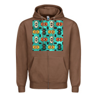Chestnut native american aztec seamless pattern 3 Zipper Hoodie - BundleAndBundleShop