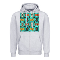 Heather Grey native american aztec seamless pattern 3 Zipper Hoodie - BundleAndBundleShop