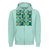Seafoam native american aztec seamless pattern 3 Zipper Hoodie - BundleAndBundleShop