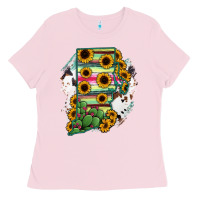 Bubblegum Pink Rhode island State aMp Ladies Tee - RanaPortraitStore