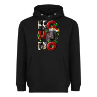 Black Christmas ho ho ho black angus Heavyweight Hoodie - LillyAllenDesigns