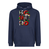 Navy Christmas ho ho ho black angus Heavyweight Hoodie - LillyAllenDesigns