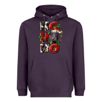 Plum Christmas ho ho ho black angus Heavyweight Hoodie - LillyAllenDesigns