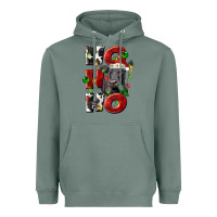 Sage Christmas ho ho ho black angus Heavyweight Hoodie - LillyAllenDesigns