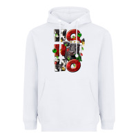 White Christmas ho ho ho black angus Heavyweight Hoodie - LillyAllenDesigns