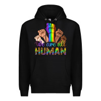 Black We Are All Human Premium Hoodie - BundleAndBundleShop