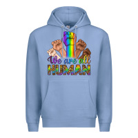 Colony Blue We Are All Human Premium Hoodie - BundleAndBundleShop