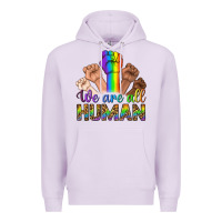 Lilac We Are All Human Premium Hoodie - BundleAndBundleShop