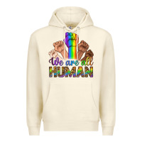 Sandshell We Are All Human Premium Hoodie - BundleAndBundleShop