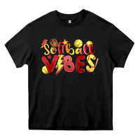 Black softball vibes Heavy Core Tee - MaliasSmallBusiness