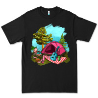 Black Glamping Camp And Pink Tent Premium Tee - BundleAndBundleShop