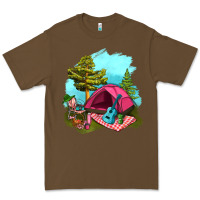 Cacao Glamping Camp And Pink Tent Premium Tee - BundleAndBundleShop