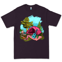 Plum Glamping Camp And Pink Tent Premium Tee - BundleAndBundleShop