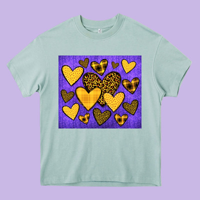 Team Spirit Color Purple And Gold Heavy Core Tee Designed By Jahusdesignshop