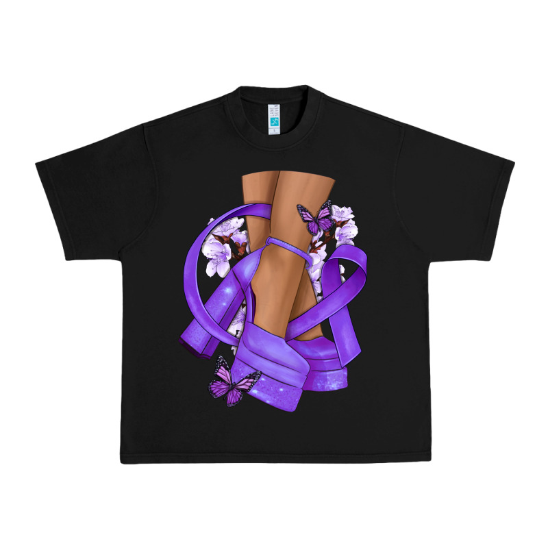 Cancer Diva Purple Ribbon Urban Heavy Tee by NancyCooperArtShop | Teevron