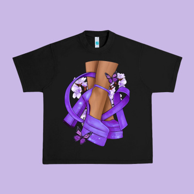 Cancer Diva Purple Ribbon Urban Heavy Tee Designed By Nancycooperartshop