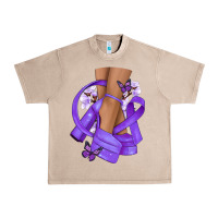 French Oak Cancer diva purple ribbon Urban Heavy Tee - NancyCooperArtShop