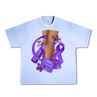 Grape Ice Cancer diva purple ribbon Urban Heavy Tee - NancyCooperArtShop