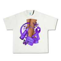 Pistachio Cancer diva purple ribbon Urban Heavy Tee - NancyCooperArtShop