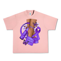 Salmon Cancer diva purple ribbon Urban Heavy Tee - NancyCooperArtShop