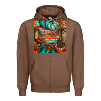 Chestnut western thanksgiving seamless pattern Zipper Hoodie - BundleAndBundleShop