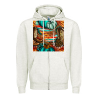Oatmeal Heather western thanksgiving seamless pattern Zipper Hoodie - BundleAndBundleShop