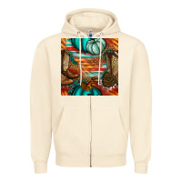 Sandshell western thanksgiving seamless pattern Zipper Hoodie - BundleAndBundleShop