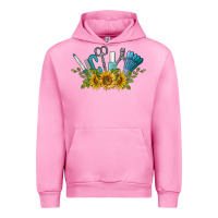 Fuchsia Pink nail tools with sunflower Urban Hoodie - BarkalooDesign