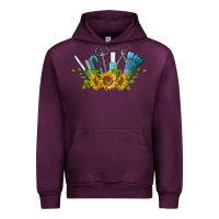 Mauve Wine nail tools with sunflower Urban Hoodie - BarkalooDesign
