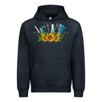 Navy nail tools with sunflower Urban Hoodie - BarkalooDesign