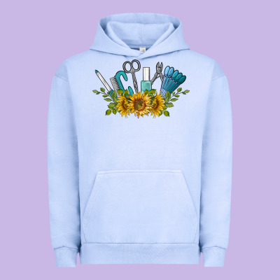 Nail Tools With Sunflower Urban Hoodie Designed By Barkaloodesign