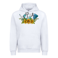 White nail tools with sunflower Urban Hoodie - BarkalooDesign