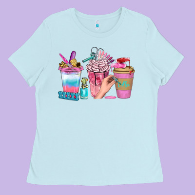 Nail Coffee Cups With Rings Bbs Ladies Tee Designed By Bundleandbundleshop