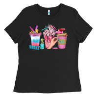 Black Nail Coffee Cups With Rings Bbs Ladies Tee - BundleAndBundleShop