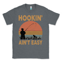 Charcoal Heather Hookin Ain t Easy Fishing Classic Tee - Bettercallsaul