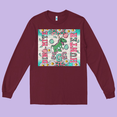 Dino Mite Egg Hunter Long Sleeve Tee Designed By Tumblerdesignbyshophia