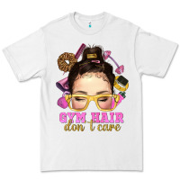 White Messy Bun Gym Hair Don't Care Bbs Premium Tee - BundleAndBundleShop