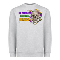 Heather Grey On tuesdays we wear beads skull Heavyweight Sweatshirt - FaDigitalArtStudio