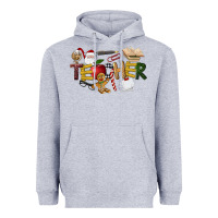 Heather Grey christmas teacher Heavyweight Hoodie - LillyAllenDesigns