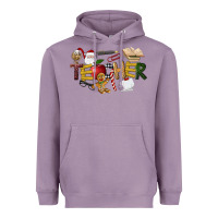 Lavender christmas teacher Heavyweight Hoodie - LillyAllenDesigns