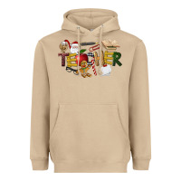 Mushroom christmas teacher Heavyweight Hoodie - LillyAllenDesigns