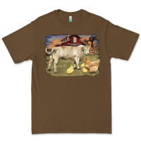 Cacao charolaris bull and chicken in barnyard Premium Tee - RanaPortraitStore