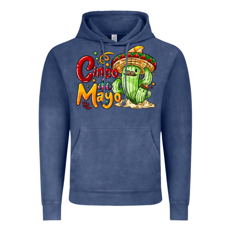 Cinco De Mayo With Cactus Vintage Hoodie by NancyCooperArtShop | Teevron