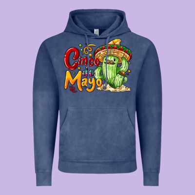 Cinco De Mayo With Cactus Vintage Hoodie Designed By Nancycooperartshop
