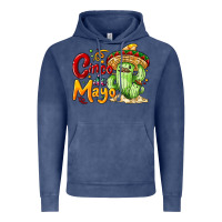 Vintage Denim Cinco de mayo with cactus Vintage Hoodie - NancyCooperArtShop