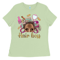 Matcha Hair Boss Afro Messy Bun With Money Bbs Ladies Tee - BundleAndBundleShop